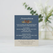 Pine Cones and Burlap Info Card Navy Blue Begleitkarte (Stehend Vorderseite)