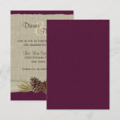 Pine Cones and Burlap Pum Empfang Einladung (Vorne/Hinten)