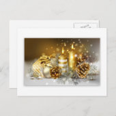 Pine Cones and Christmas Candles Feiertagspostkarte (Vorne/Hinten)