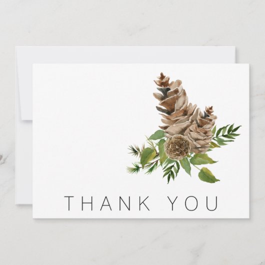 Pine Cones and Foliage Beerdigung Danke (Vorderseite)