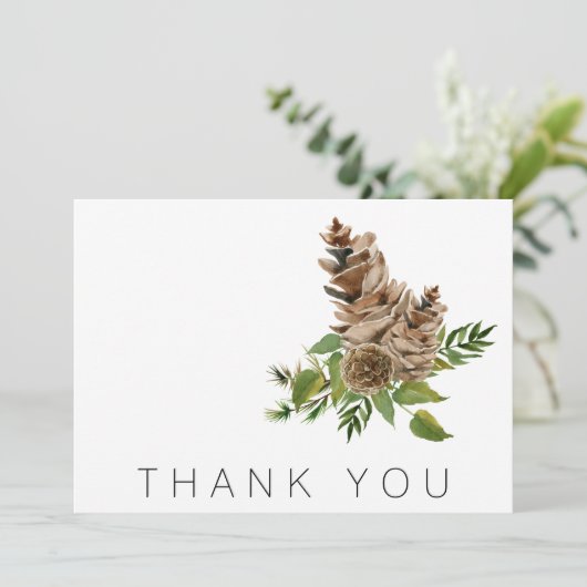 Pine Cones and Foliage Beerdigung Danke (Stehend Vorderseite)