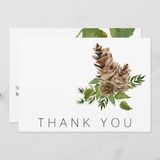 Pine Cones and Foliage Beerdigung Danke (Vorne/Hinten)