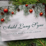 Pine Cones | Auld Lang Syne Greeting Postkarte<br><div class="desc">Ihr Firmenlogo kann hier hinzugefügt werden: http://www.zazzle.com/store/selectpartysupplies</div>