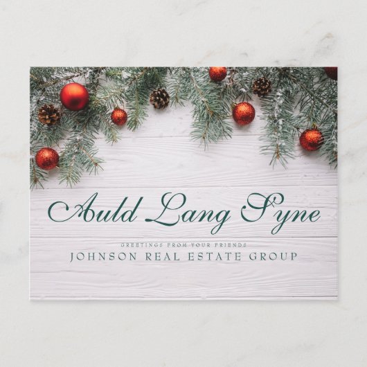 Pine Cones | Auld Lang Syne Greeting Postkarte (Vorderseite)