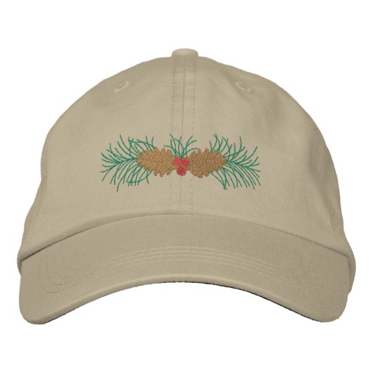 Pine Cones Bestickte Kappe (Vorderseite)