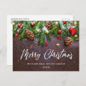 Pine Cones Branch Christmas Corporate Grußpos Postkarte (Vorne/Hinten)