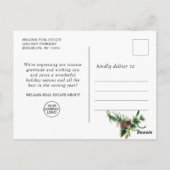 Pine Cones Branch Christmas Corporate Grußpos Postkarte (Rückseite)