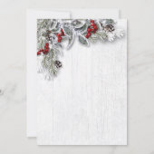 Pine Cones Branch Rustikales Weihnachtsessen Party Einladung (Rückseite)