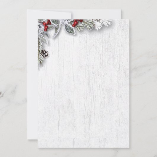 Pine Cones Branch Rustikales Weihnachtsessen Party Einladung (Rückseite)