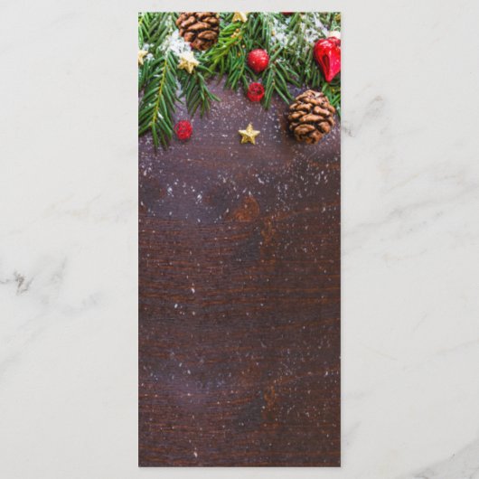 Pine Cones Branch Rustikales Weihnachtsfest Abende Menükarte (Rückseite)