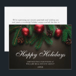 Pine Cones Branch Weihnachtsgrüße Feiertagskarte<br><div class="desc">Pine Cones Branch Weihnachts-Corporate Grußkarte.</div>