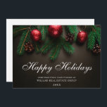 Pine Cones Branch Weihnachtsgrüße Feiertagskarte<br><div class="desc">Pine Cones Branch Weihnachts-Corporate Grußkarte.</div>