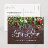 Pine Cones Branch Weihnachtsgrüße Postkarte (Vorne/Hinten)