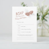 Pine cones braune Hochzeit RSVP Karte (Stehend Vorderseite)