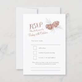 Pine cones braune Hochzeit RSVP Karte