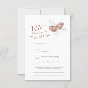 Pine cones braune Hochzeit RSVP Karte