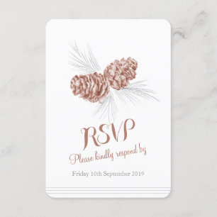 Pine cones braune Hochzeit RSVP Karte