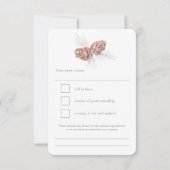 Pine cones braune Hochzeit RSVP Karte (Rückseite)