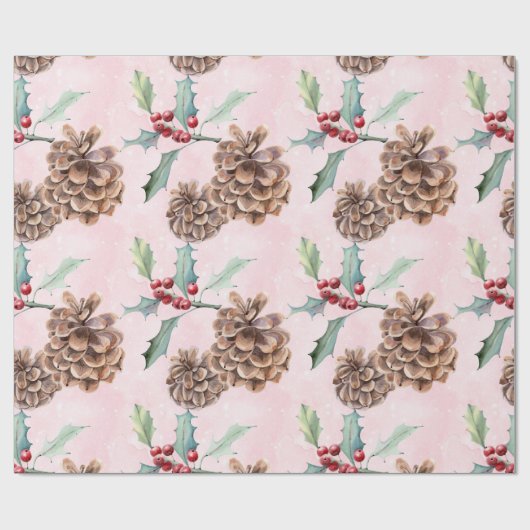 Pine Cones Christmas Geschenkpapier (Flach)