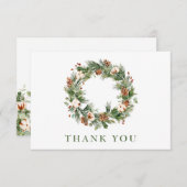 Pine Cones Christmas Holiday Wreath Corporate Dankeskarte (Vorne/Hinten)
