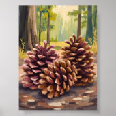 Pine Cones | Fall Autumn Watercolor Forest Poster (Vorne)
