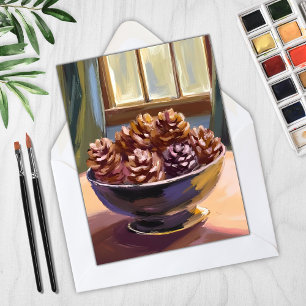 Pine Cones Fall Herbstfarbe Feiertagskarte