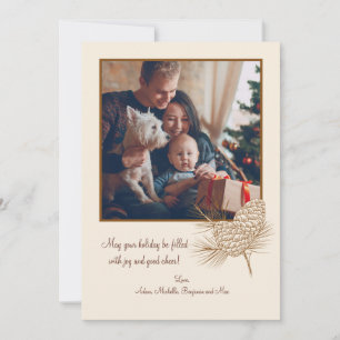 Pine Cones Foto Holiday Card Feiertagskarte