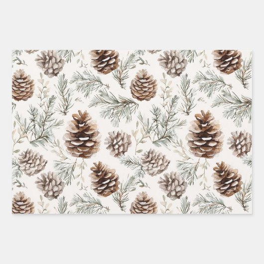 Pine Cones Geschenkpapier Set (Vorderseite)