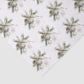 Pine Cones Green Ornaments Snowflakes Christmas Seidenpapier (Ausschnitt)