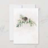 Pine Cones Greenerity Winter Wedding RSVP Card Karte (Rückseite)
