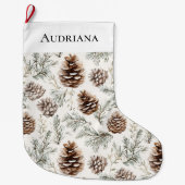 Pine Cones Großer Weihnachtsstrumpf (Vorderseite)