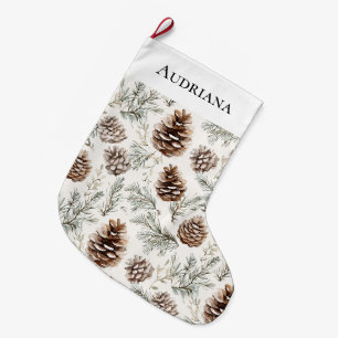 Pine Cones Großer Weihnachtsstrumpf