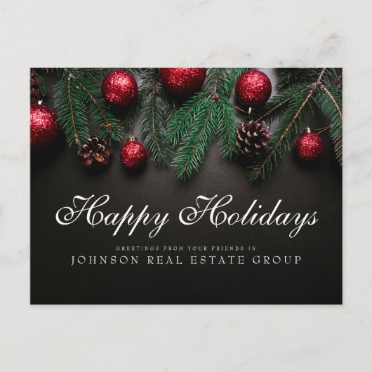 Pine Cones | Gruß an Feiertage Postkarte (Vorderseite)