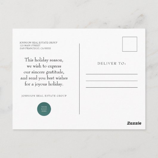 Pine Cones | Gruß an Feiertage Postkarte (Rückseite)