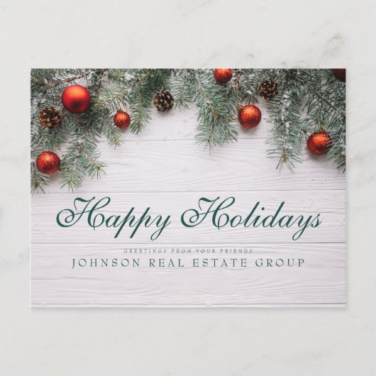 Pine Cones | Gruß an Feiertage Postkarte (Vorderseite)