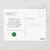 Pine Cones | Grüße der Jahreszeit Postkarte (Rückseite)