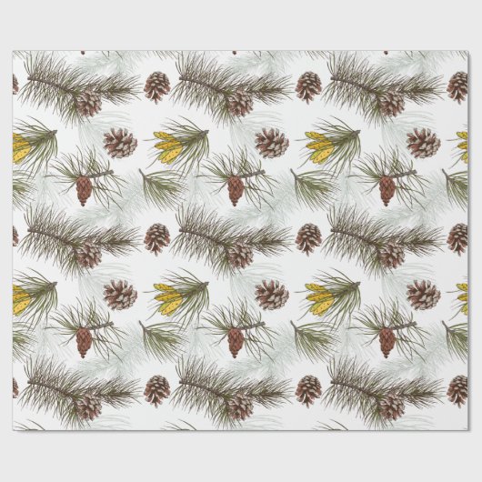 Pine Cones Herbst Geschenkpapier (Flach)