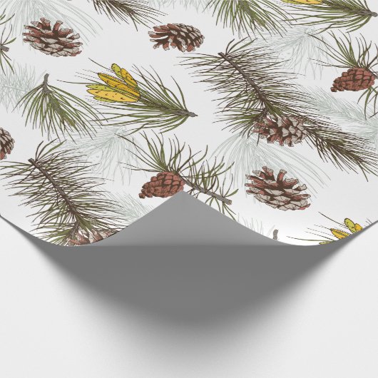 Pine Cones Herbst Geschenkpapier (Ecke)