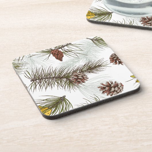 Pine Cones Herbst Getränkeuntersetzer (Linke Seite)