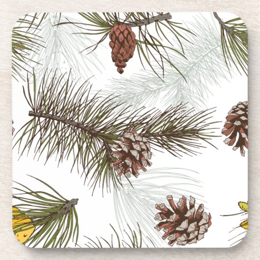 Pine Cones Herbst Getränkeuntersetzer (Vorderseite)