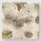 Pine Cones Herbst Steinuntersetzer (Vorderseite)