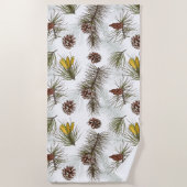 Pine Cones Herbst Strandtuch (Vorderseite)