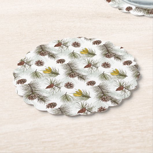 Pine Cones Herbst Untersetzer (angewinkelt)