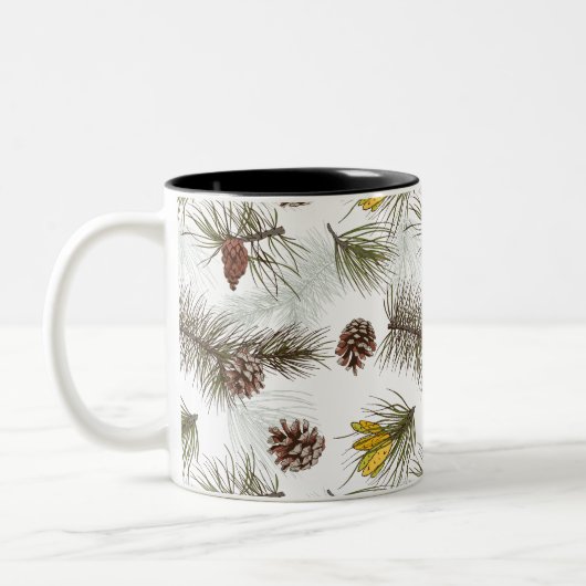 Pine Cones Herbst Zweifarbige Tasse (Links)