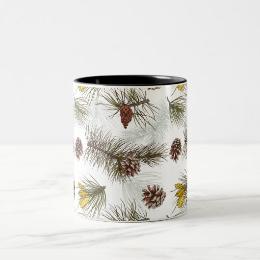 Pine Cones Herbst Zweifarbige Tasse (Mittel)