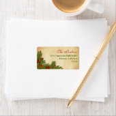 Pine Cones Holly Berries Rücksendeadresse Adressaufkleber (Insitu)