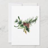 Pine Cones Holly Frame Weihnachtsfeiertag BRUNCH Einladung (Rückseite)
