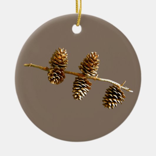 Pine Cones Keramik Ornament (Vorne)