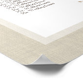 Pine Cones Light Burlap Wedding Chart Poster (Ecke)