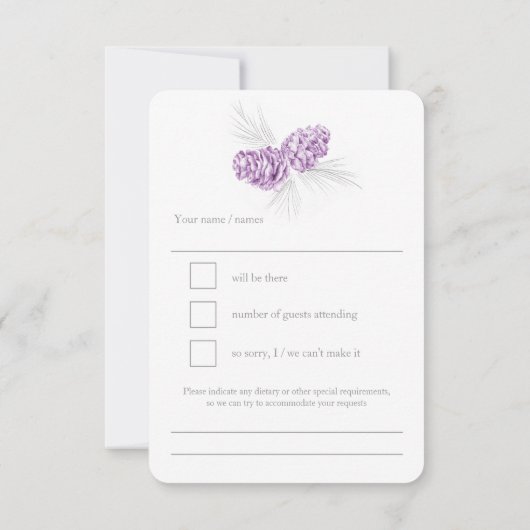Pine cones lila weded RSVP (Rückseite)